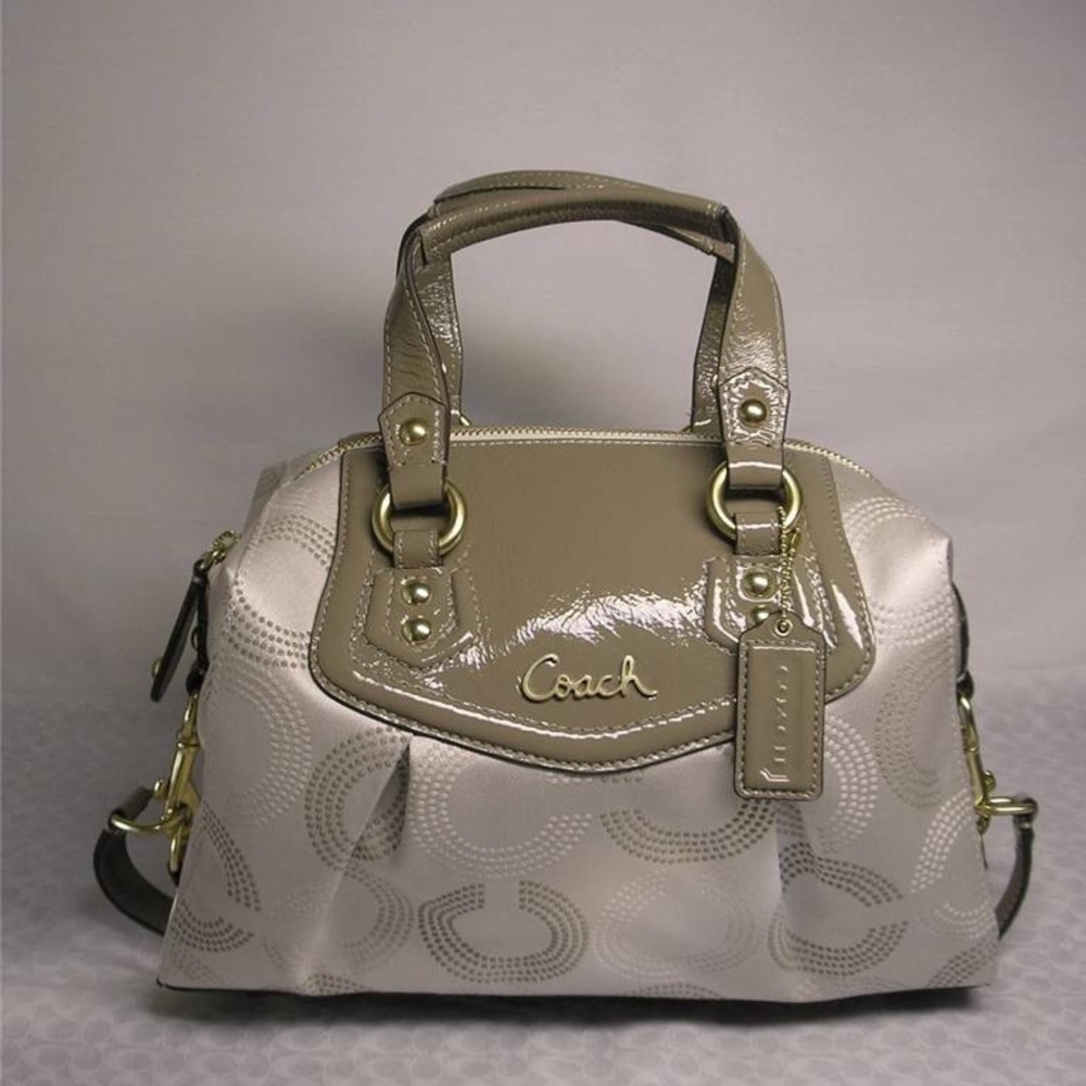 Coach Beige and Olive Satchel (Ashley DOTTES OP)
